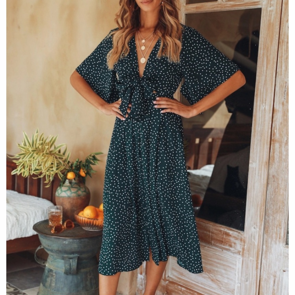 Stuck in your Ways Green Midi Dress